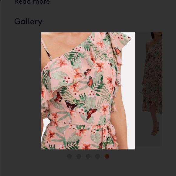 Joie Jamima Butterfly Printed Ruffle Cascade Silk Midi Dress 4 - Picture 4 of 9